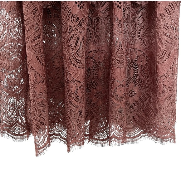 H&M Size 2 Rust Brown Tiered Lace Boho Western Maxi Skirt NWT Cottagecore - Picture 5 of 8